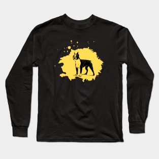 French Bulldog Black Yellow Splash Long Sleeve T-Shirt